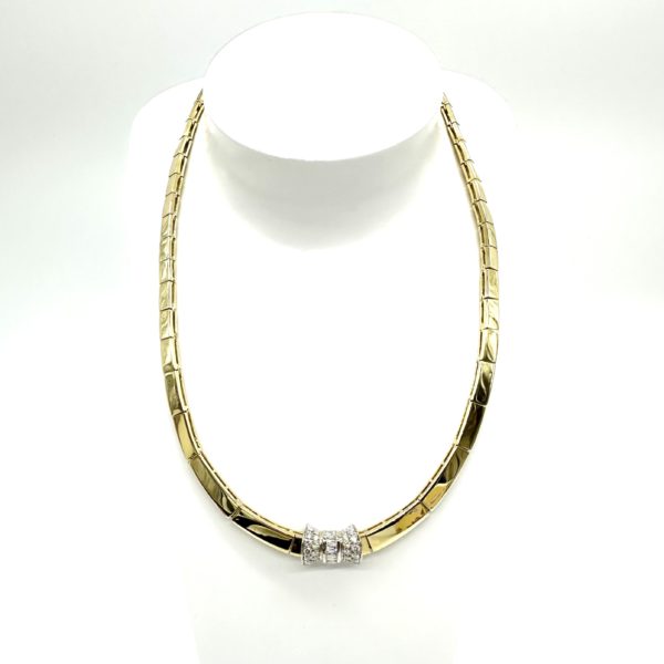 bijou occasion or jaune 750 millièmes 18 carats bijouterie frot collier pavage diamants guilde