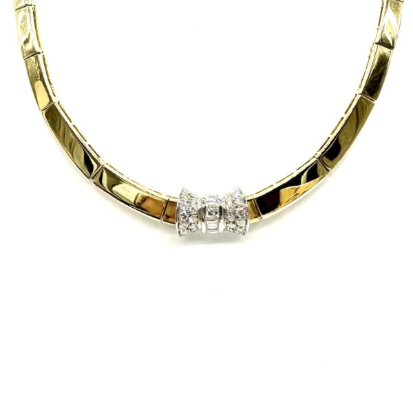 bijou occasion or jaune 750 millièmes 18 carats bijouterie frot collier pavage diamants guilde