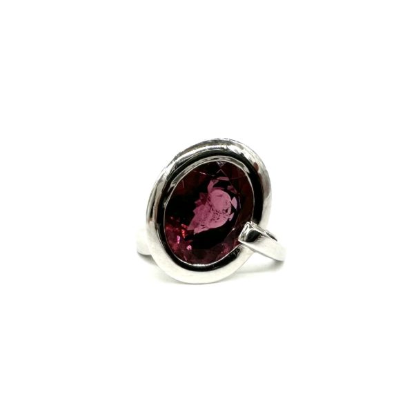 bijou occasion or blanc 750 millièmes 18 carats bijouterie frot guilde bague tourmaline rose