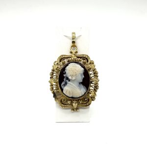 bijou occasion or jaune 750 millièmes 18 carats bijouterie frot guilde pendentif agate camée