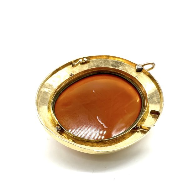 bijou occasion or jaune 750 millièmes 18 carats bijouterie frot guilde pendentif agate camée volume ancien