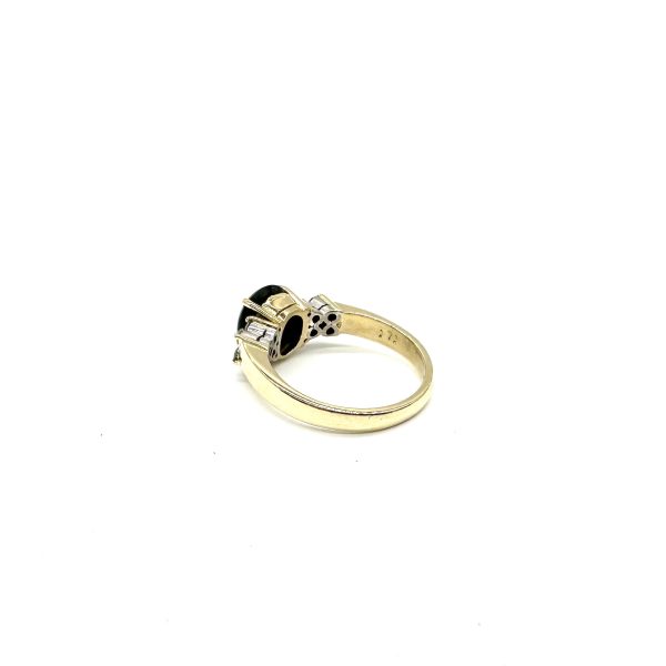 bijou occasion bijouterie frot guilde bague or jaune saphir noir étoilé diamants