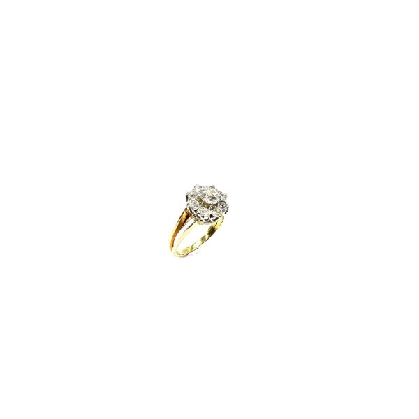 bijou occasion bijouterie frot guilde bague or rose platine diamants