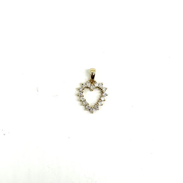 bijou occasion bijouterie frot guilde or jaune diamants coeur pendentif