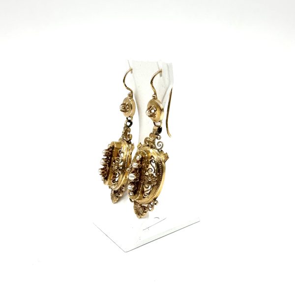 bijou occasion bijouterie frot guilde boucles oreilles ancien perles or jaune