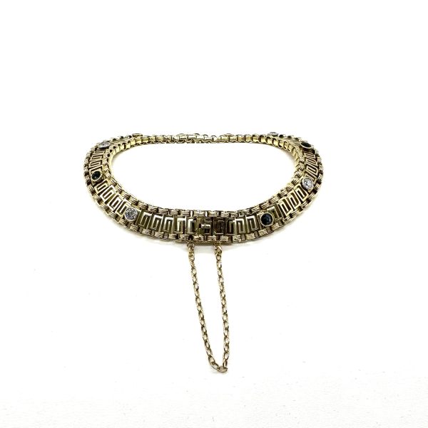 bijou occasion bijouterie frot guilde or jaune 750 bracelet saphir diamant