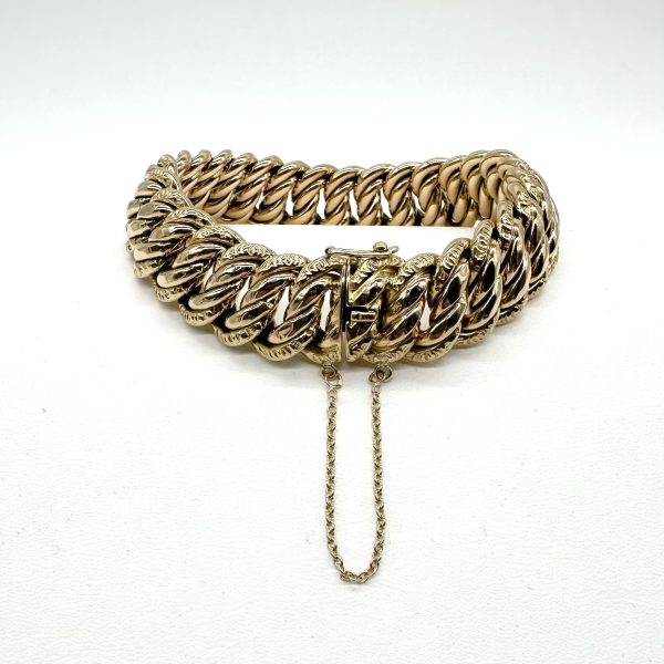 bijou occasion bijouterie frot guilde or jaune 750 maille américaine bracelet