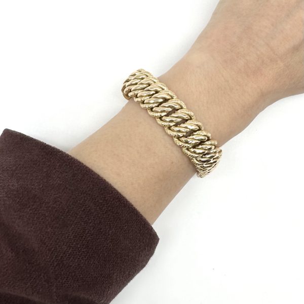 bijou occasion bijouterie frot guilde or jaune 750 maille américaine bracelet