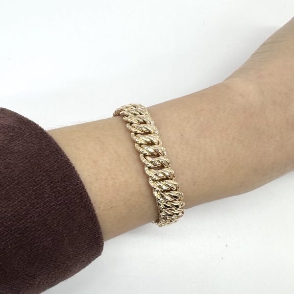 bijou occasion bijouterie frot guilde or jaune 750 maille américaine bracelet