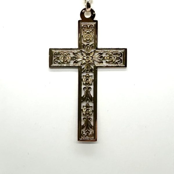 bijou occasion bijouterie frot guilde or jaune pendentif croix volume