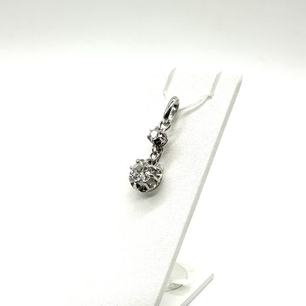 bijou occasion bijouterie frot guilde or blanc pendentif diamants