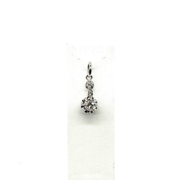 bijou occasion bijouterie frot guilde or blanc pendentif diamants