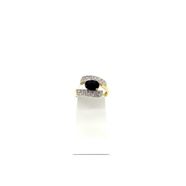 bijou occasion bijouterie frot guilde or 750 blanc jaune bicolore diamants saphir