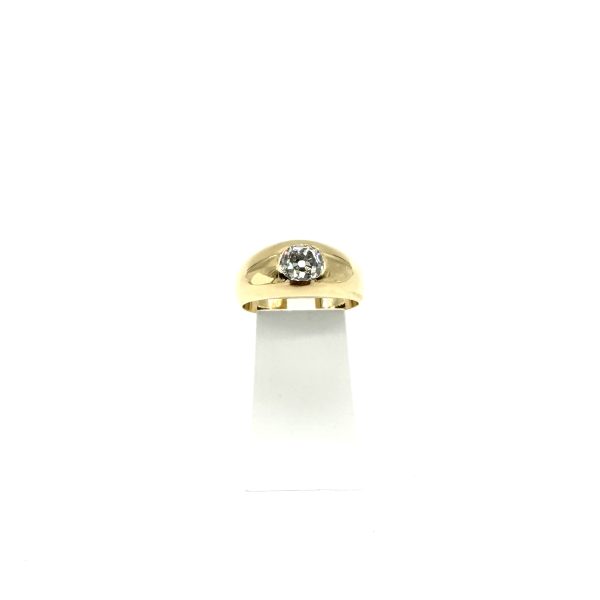 Bague jonc or jaune et diamant