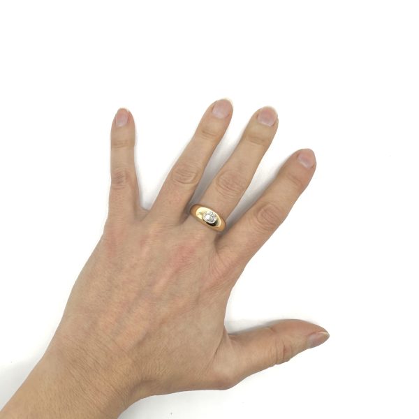 Bague jonc or jaune et diamant – Image 6